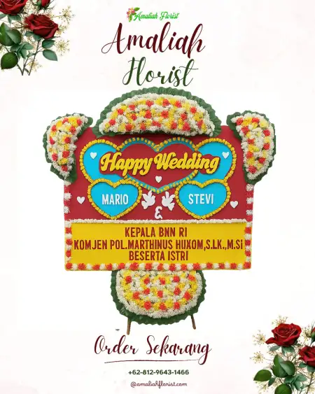 Papan Bunga Pernikahan Seberuang